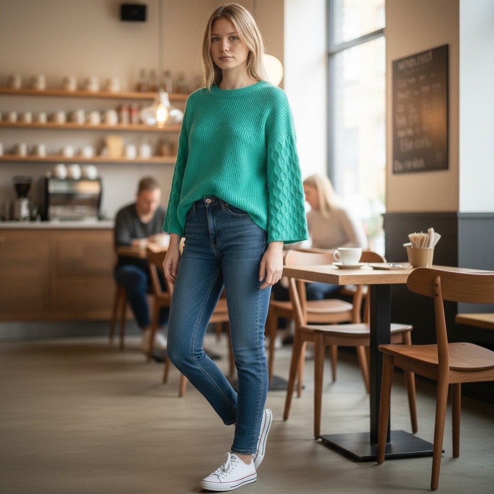 BNWT Umgee Green‎ Sweater with bell sleeves size Small